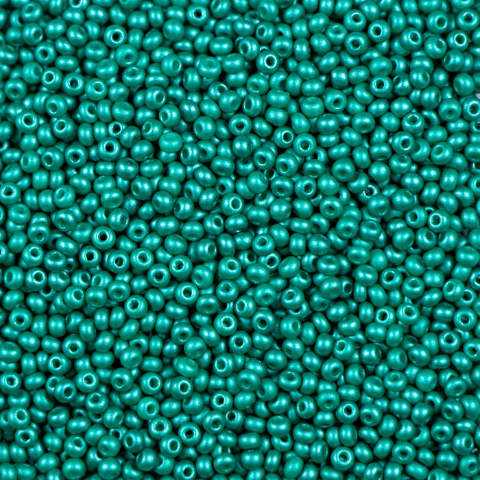 11/0 Preciosa Seed Beads - PermaLux Dyed Chalk Sea Green