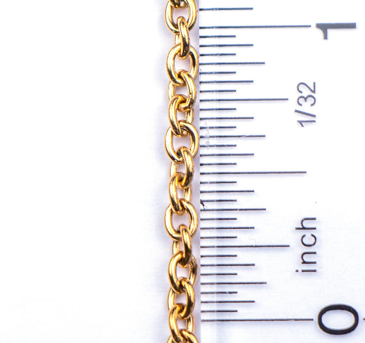 3.7mm x 3mm Cable Chain - Waterproof Gold***