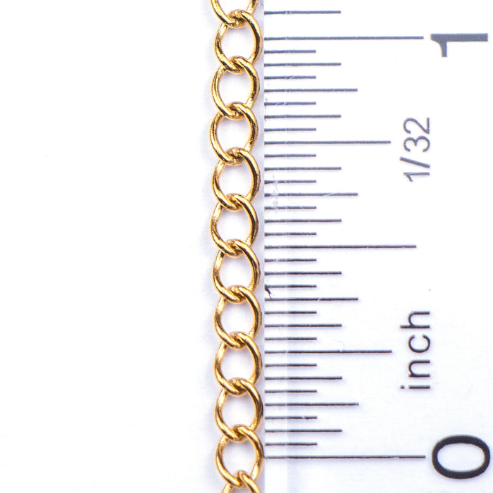 3 x 4mm Curb Chain - Waterproof Gold***