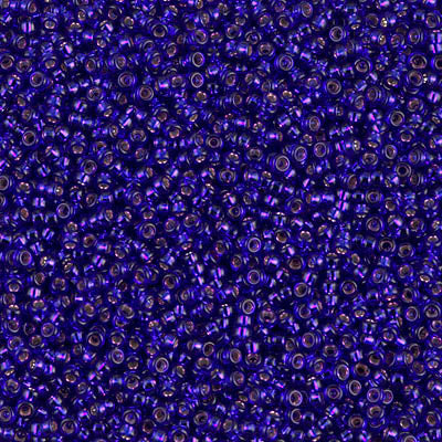 15/0 Miyuki SEED Bead - Dyed Silverlined Dark Violet