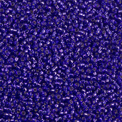 15/0 Miyuki SEED Bead - Dyed Silverlined Red Violet