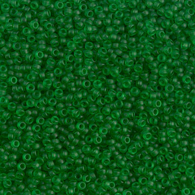 15/0 Miyuki SEED Bead - Matte Transparent  Green