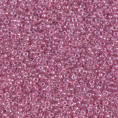 15/0 Miyuki SEED Bead - Sparkling Peony Pink Lined Crystal