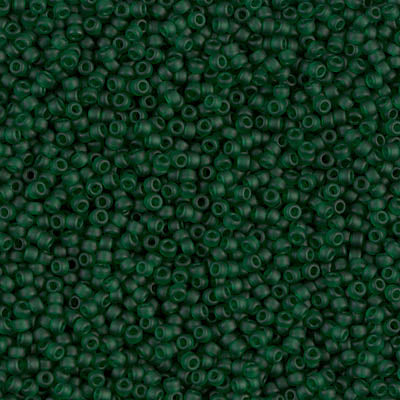 15/0 Miyuki SEED Bead - Matte Transparent Dark Emerald