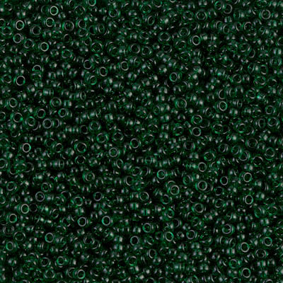 15/0 Miyuki SEED Bead - Transparent Dark Emerald