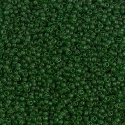 15/0 Miyuki SEED Bead - Dyed Semi-Frosted Transparent Olive