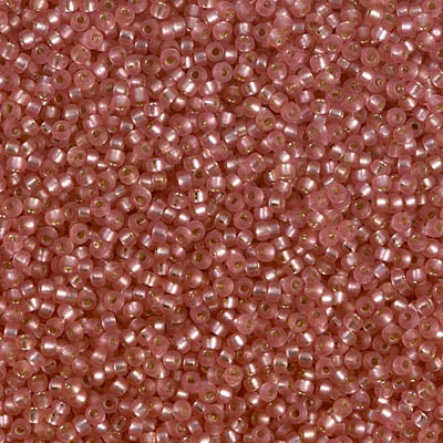 15/0 Miyuki SEED Bead - Dyed Semi-Frosted Silverlined Light Cranberry