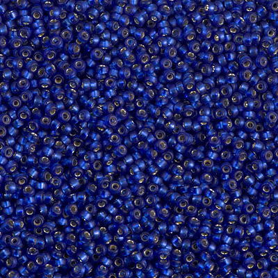 15/0 Miyuki SEED Bead - Dyed Semi-Frosted Silverlined Dusk Blue