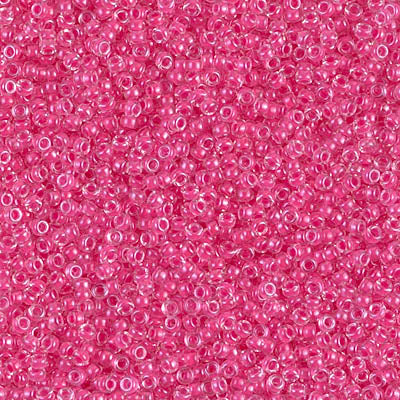 15/0 Miyuki SEED Bead - Carnation Pink Lined Crystal
