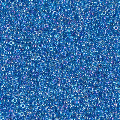 15/0 Miyuki SEED Bead - Blue Lined Crystal AB