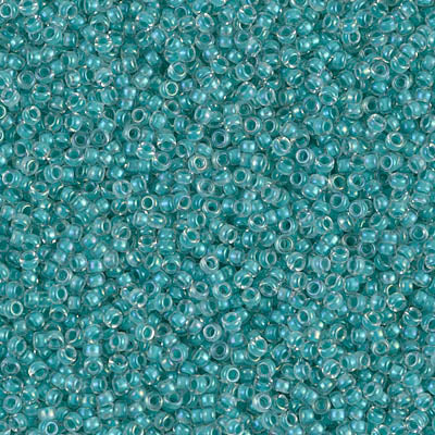 15/0 Miyuki SEED Bead - Turquoise Green Lined Crystal AB