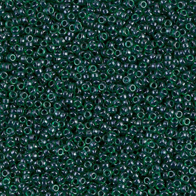 15/0 Miyuki SEED Bead - Lined Emerald Luster