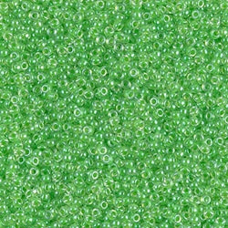 15/0 Miyuki SEED Bead - Light Green Lined Crystal