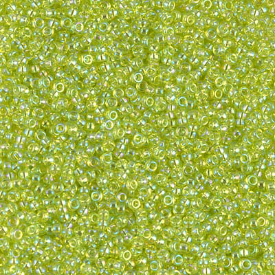 15/0 Miyuki SEED Bead - Transparent Chartreuse AB