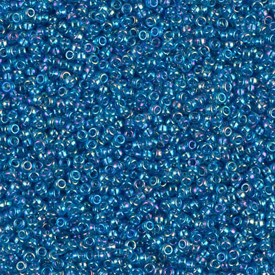 15/0 Miyuki SEED Bead - Transparent Capri Blue AB