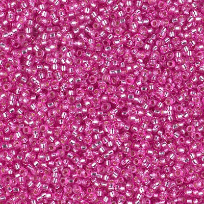 15/0 Miyuki SEED Bead - Duracoat Silverlined Dyed Pink Parfait