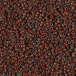 15/0 Miyuki SEED Bead - Opaque Red Picasso
