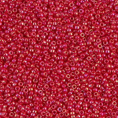15/0 Miyuki SEED Bead - Opaque Red AB