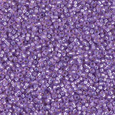15/0 Miyuki SEED Bead - Dyed Lilac Silverlined Alabaster