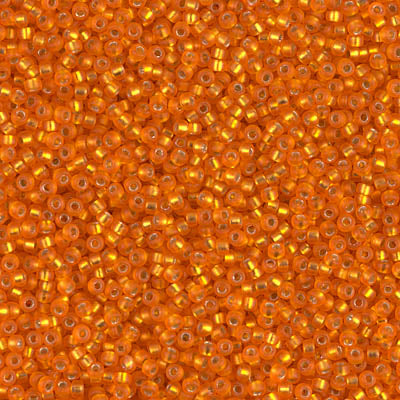 15/0 Miyuki SEED Bead - Matte Silverlined Orange