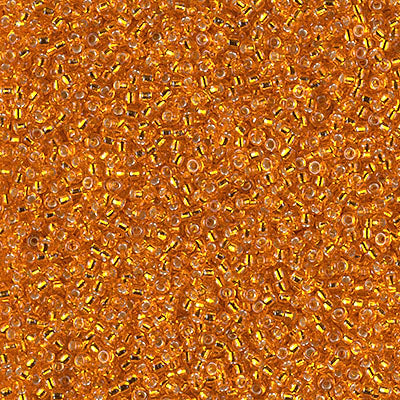 15/0 Miyuki SEED Bead - Silverlined Orange