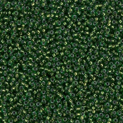 15/0 Miyuki SEED Bead - Silverlined Jade Green