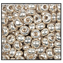 8/0 Preciosa Seed Beads - Metallic Silver