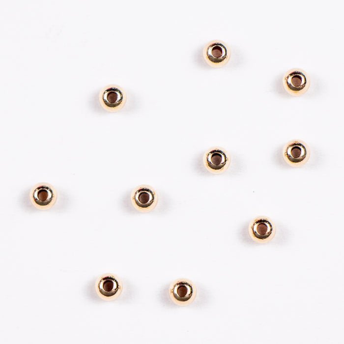 3mm Gold Filled Smooth Round Seamless Bead w/1.35mm Hole