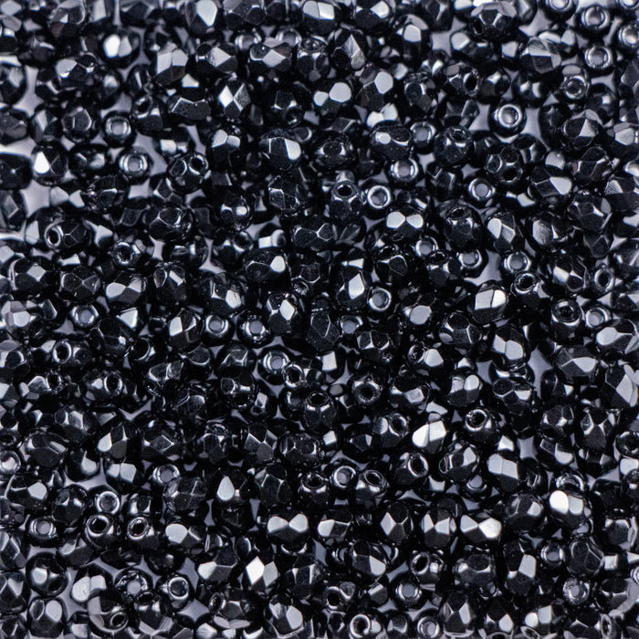 3mm FIRE POLISHED Bead - Jet