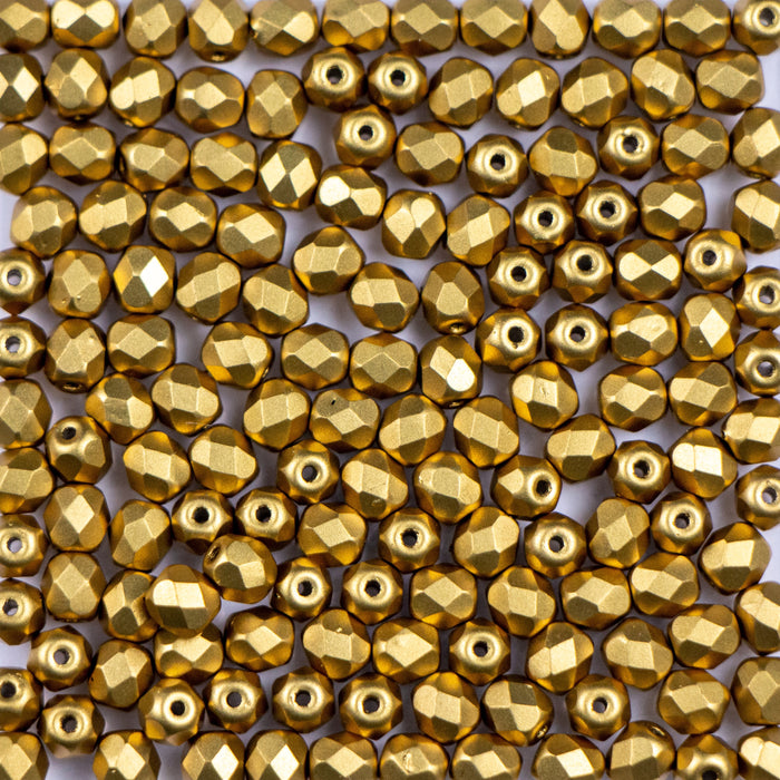 4mm FIRE POLISHED - Alabaster Metallic Olivine