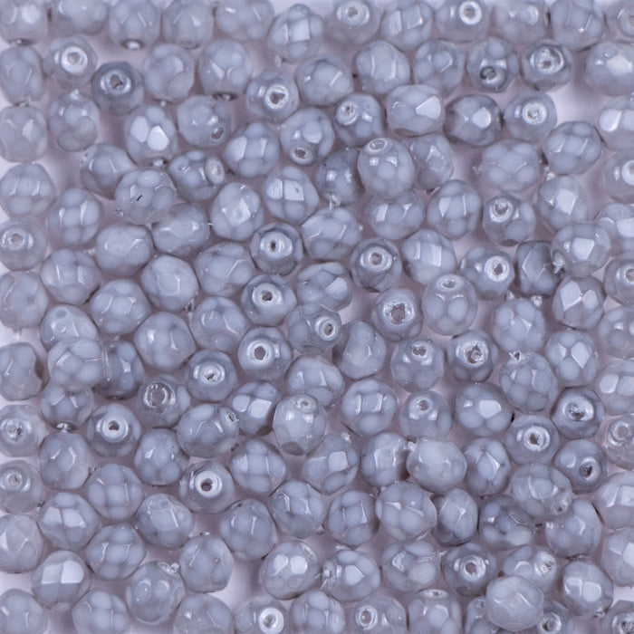 4mm FIRE POLISHED Bead - Grey Opal