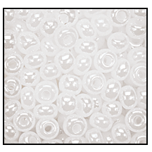 11/0 Preciosa Seed Beads - White Ceylon