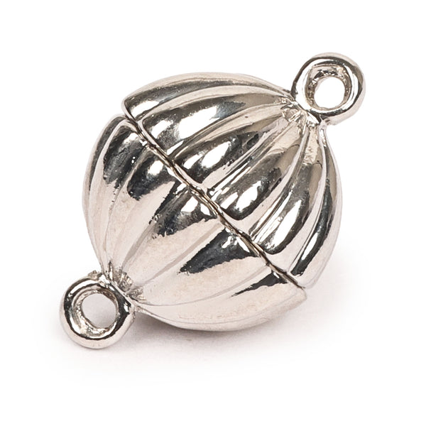Claspgarten 10mm Melon Ridge Magnetic Clasp - Rhodium Plated***