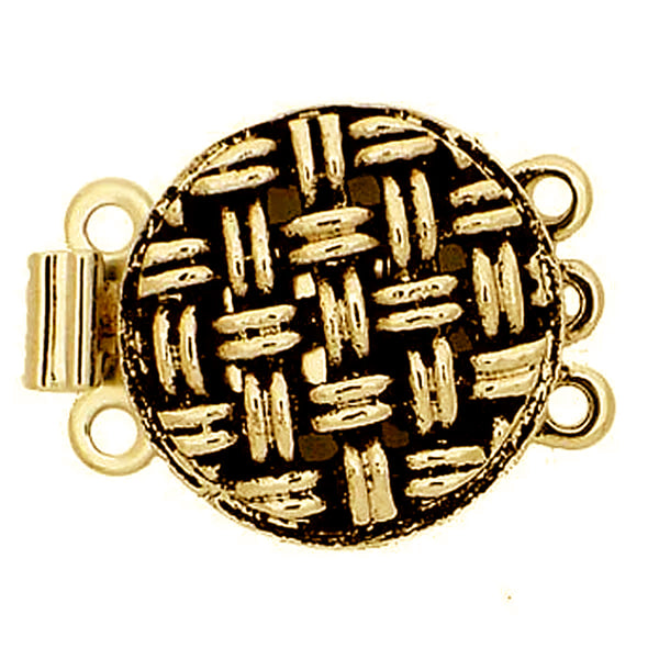 Claspgarten 14mm Basket Weave Disc Box Clasp- Gold Plated***