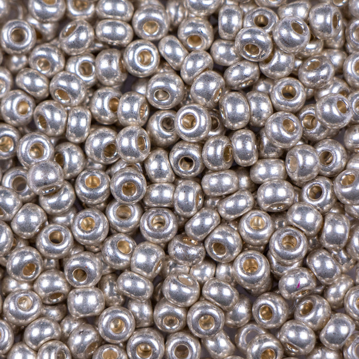 6/0 Preciosa Seed Beads - Metallic Silver