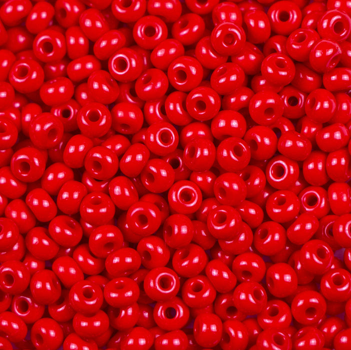 6/0 Preciosa Seed Beads - Opaque Red
