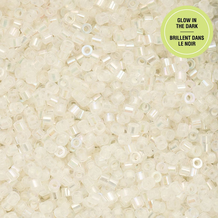 11/0 CYLIN Beads -Glow In Dark AB- White To Green***