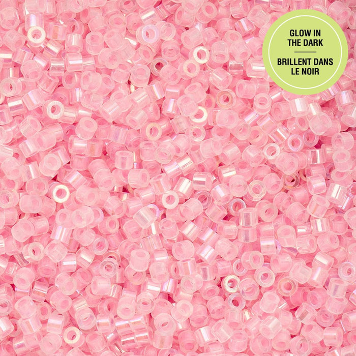 11/0 CYLIN Beads -Glow In Dark AB- Pink***