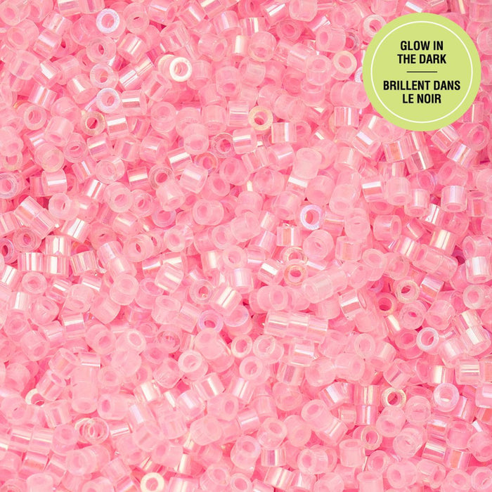 11/0 CYLIN Beads -Glow In Dark AB- Rose***