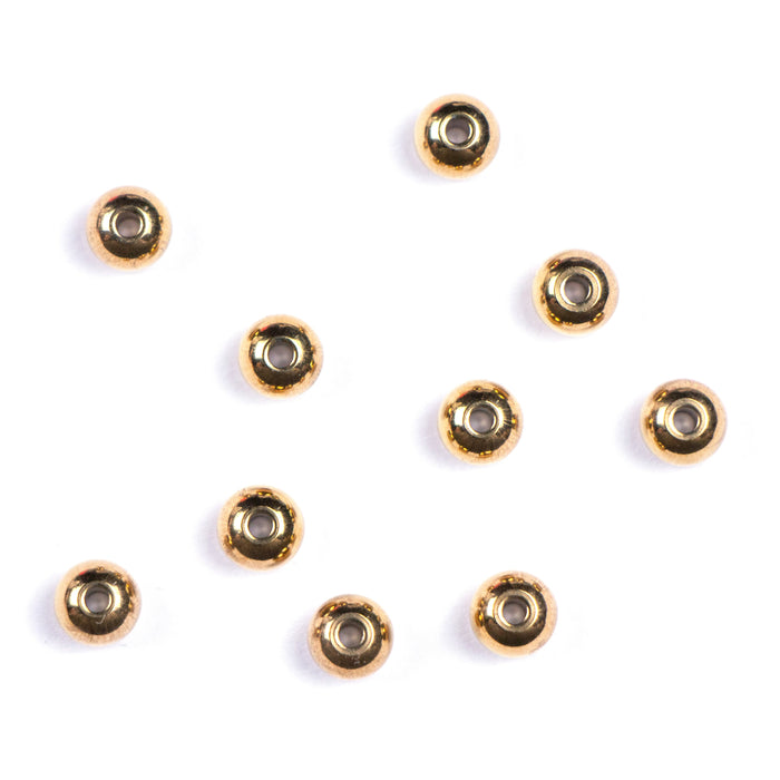 Waterproof Gold 6mm Round Bead