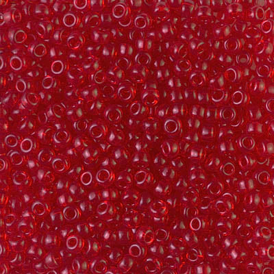 8/0 Miyuki SEED Bead - Transparent Red Orange