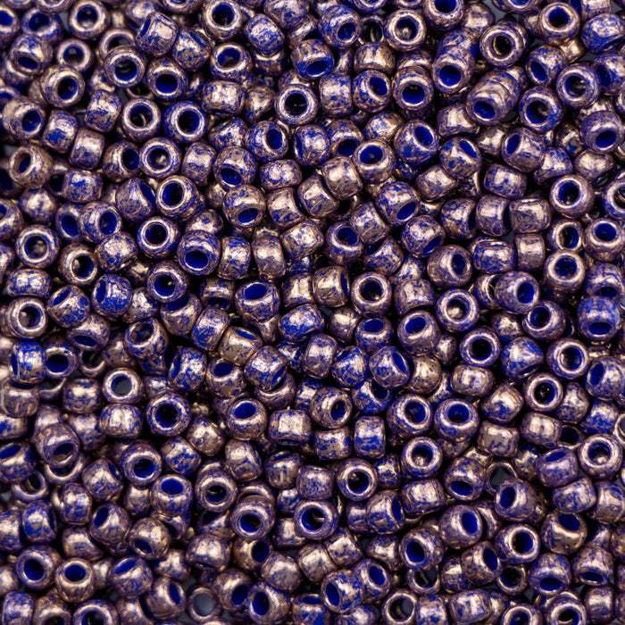 8/0 TOHO Seed Bead - Gilded Marble Blue