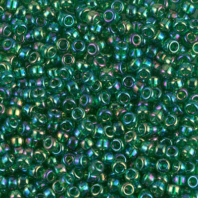 8/0 Miyuki SEED Bead - Transparent Green AB