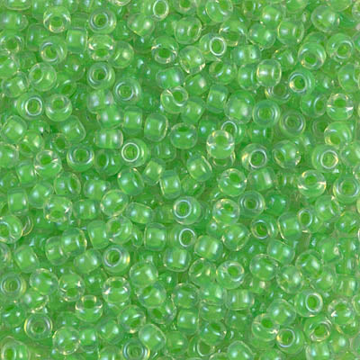 8/0 Miyuki SEED Bead - Light Green Lined Crystal