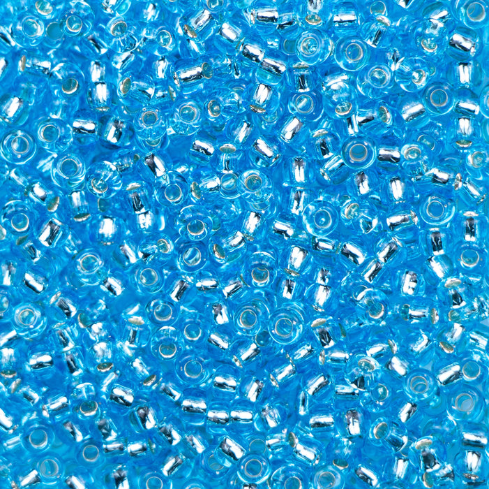 8/0 TOHO Seed Bead - Silver-Lined Aquamarine