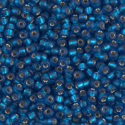 8/0 Miyuki SEED Bead - Matte Silverlined Capri Blue