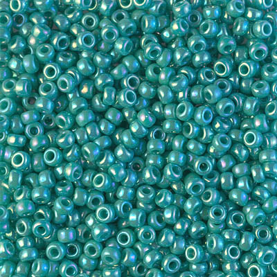 8/0 Miyuki SEED Bead - Opaque Turquoise Green AB
