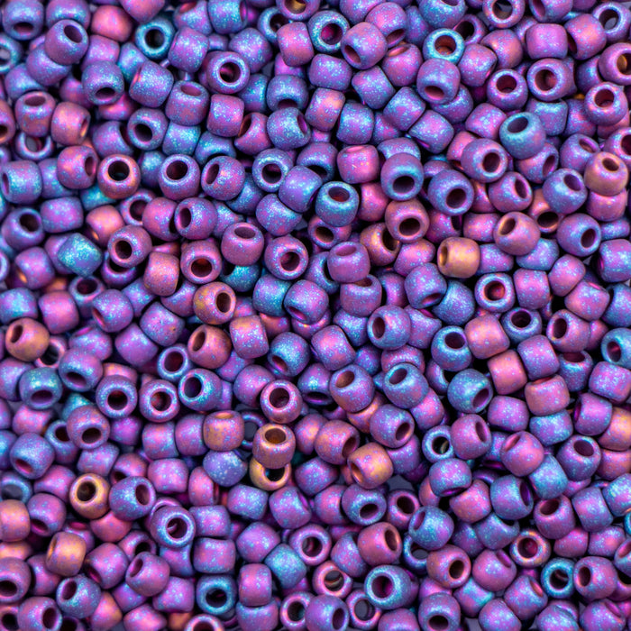 8/0 TOHO Seed Bead - Higher-Metallic Frosted Mardi Gras