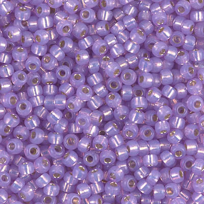 8/0 Miyuki SEED Bead - Dyed Lilac Silverlined Alabaster