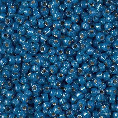 8/0 Miyuki SEED Bead - Dyed Denim Blue Silverlined Alabaster